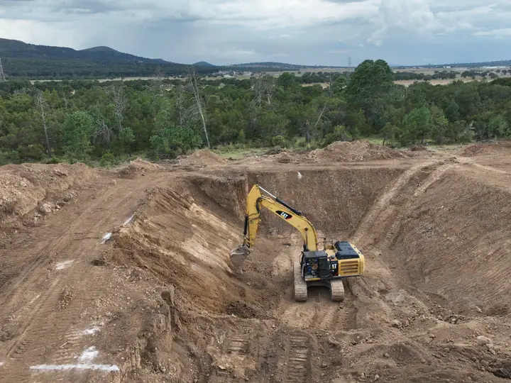 Excavación de un vaso, vista aérea